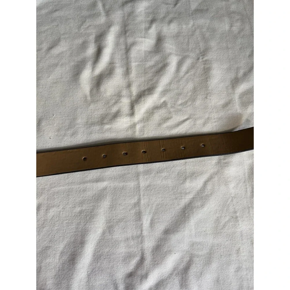 Michael Kors Mens MK Logo Belt Black Grey Buckle Synthetic Size L